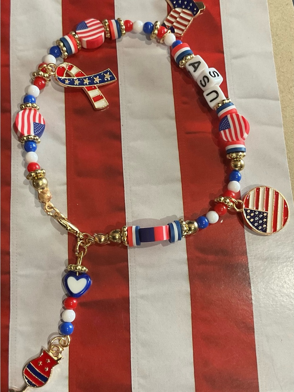 Lulu's Patriotic Red White and Blue Charm Bracelet